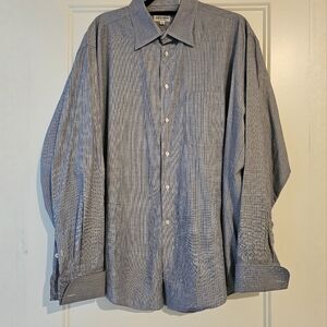 Giorgio Armani Le Collezioni Men's Pinstriped Button Down Oxford size 17